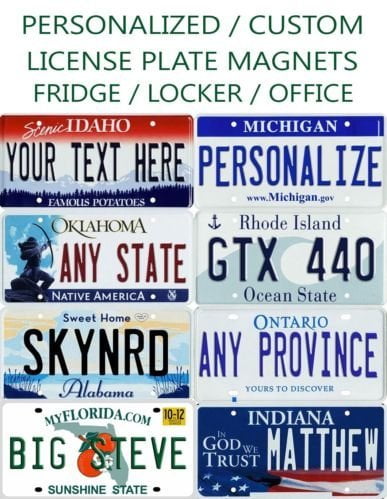 Bnlp Personalized Mini License Plate Fridge Hot Wheels Car Magnet Any State Province Team Any Text Walmart Com