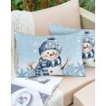 thumbnail image 6 of Blue Snowman Throw Pillow Cover,Christmas Snowflake Seasonal Winter Xmas Rectangle Decorative Pillow Case Protector Soft Cushion Cover Lumbar Pillowcase for Couch Sofa Bedroom Car Decor 20x30 Inch, 6 of 8