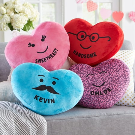 Personalized Plush Heart Character & Candies Pillow - Available in 4 (Best Candy To Throw In A Parade)