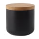thumbnail image 1 of Tarro de cerámica de alta calidad con tapa de bambú, elegante recipiente hermético para almacenar alimentos, fácil de limpiar y multiusos en color negro (260 ml), 1 of 5