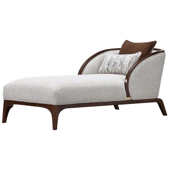 Houston Boucle Chaise - Pebble/Walnut