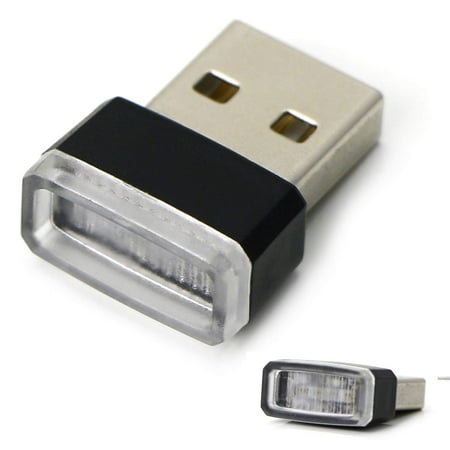 iJDMTOY (1) Aqua Ice Blue USB Plug-In Miniature LED Car Interior Ambient Lighting
