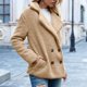 thumbnail image 5 of Puntoco Chaqueta para mujer Chaqueta sólida Botón de bolsillo Cuello vuelto Slim Fit Chaqueta cálida mediana y larga Puntoco Puntoco-825, 5 of 6