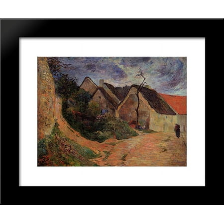 Village street, Osny 20x24 Framed Art Print by Paul Gauguin