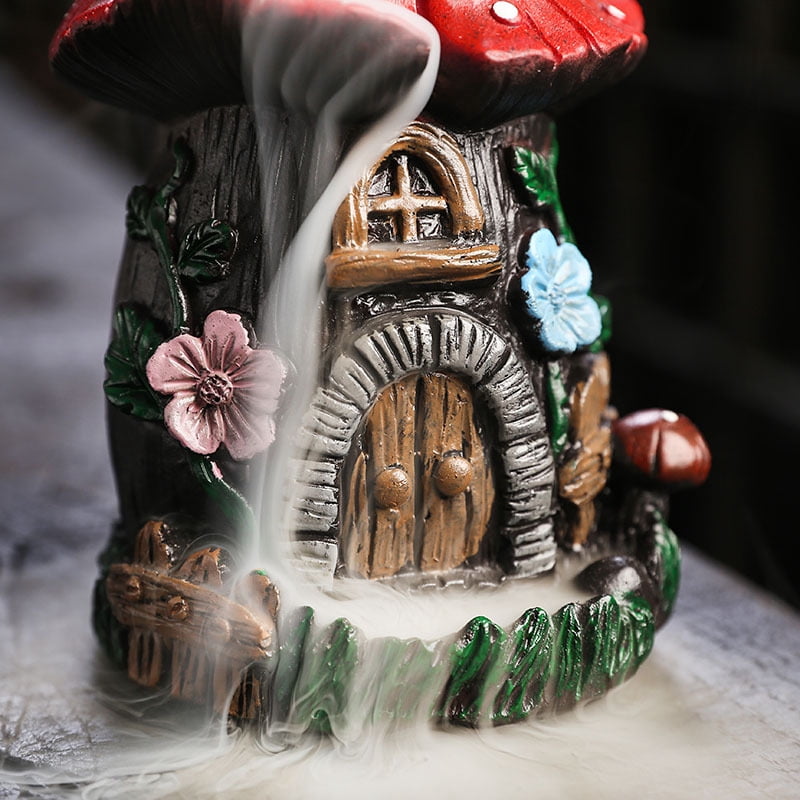 Christmas Tree Mushroom Reflow Incense Burner Creative Resin Mushroom House Reflow Incense Holder Festival Decoration