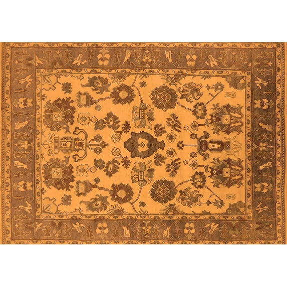 Ahgly Company Indoor Rectangle Oriental Orange Industrial Area Rugs, 5' x 8'