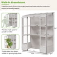 thumbnail image 3 of Furvclv 78" Walk-in Wooden Greenhouse With 4 Independent Ventilation Skylights And 2 Folding Middle Shelves, Outdoor Greenhouse Cold Frame Plant Garden Hot House, 3 of 9