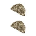 thumbnail image 1 of Kearding Gorro de ducha Gorros de baño multiusos de una sola capa Cubierta de cabeza de rayas de hoja de palma Pequeño leopardo 2Conjunto, 1 of 6
