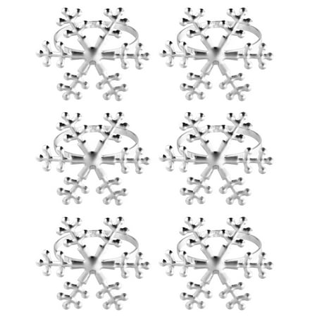 

FRCOLOR 6 Pcs Christmas Snowflake Shaped Napkin Rings Dinning Table Setting