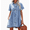 Light Blue, variant on Denim Dress for Women Babydoll Tiered Short Sleeve Button Down Jean Shirt Dresses