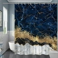 thumbnail image 3 of Marble Shower Curtain Luxury Gold Navy Blue Marbling Bath Curtain Modern Fabric Bathroom Shower Curtain, 3 of 6