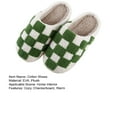 thumbnail image 6 of Naierhg 1 Pair Cozy Checkerboard Cotton Slippers Warm Soft Non-Slip Unisex Thickened Bottom Cotton Shoes Home Supply for Home Green, 6 of 7