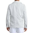 thumbnail image 3 of INSPIRE CHIC Striped Blazers for Men's One Button Slim Fit Business Stripe Sports Coats 2XL White, 3 of 6