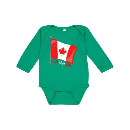 

Inktastic Canada- maple leaf flag Gift Baby Boy or Baby Girl Long Sleeve Bodysuit