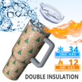thumbnail image 5 of Brown Christmas Tree Pattern Tumbler with Handle and Lid,40oz Double Wall Vacuum Insulated Tumbler,Cups Gift for Women and Men, 5 of 7