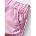 thumbnail image 5 of TiaoBug Women Metallic Shorts Shiny Rave Booty Shorts Hot Pants Yoga Dance Bottoms Pink S, 5 of 7