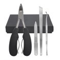 thumbnail image 1 of 4 piezas de cuchillo de pedicura portátil de acero inoxidable, recogedor de uñas, alicates de articulación ajustables, juego de herramientas, 1 of 10