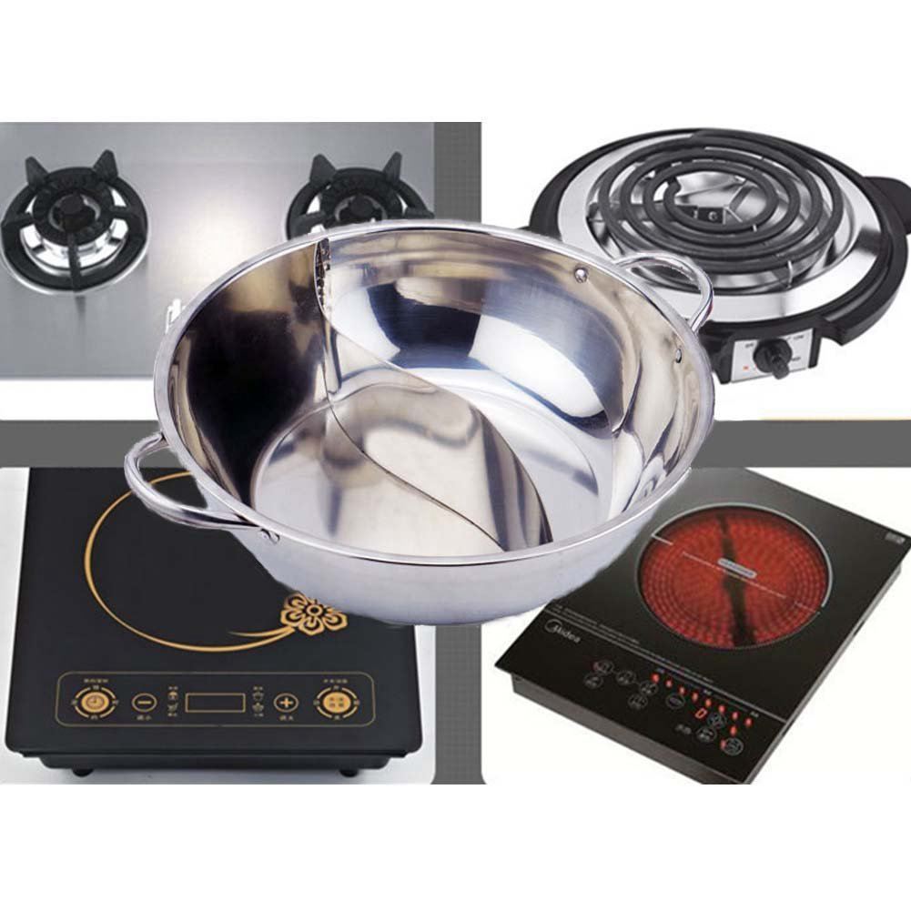 Gear GO Twin Divided Stainless Steel Induction Compatible Hot Pot