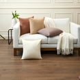 thumbnail image 4 of Pack of 2 Beige 16x16 Velvet Sofa Pillow Covers for Living Room Decor, 4 of 7