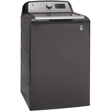 GE - 4.6 Cu. Ft. High-Efficiency Top Load Washer with FlexDispense - Diamond Gray