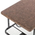thumbnail image 7 of Vintiquewise Industrial Wagon Style Coffee Table with Rustic Wood Top Large Spoke Rolling Wheels Mesh Shelf Functional End Table and Magazine Holder for Living Room Lounge Office Den or Home Bar, 7 of 7