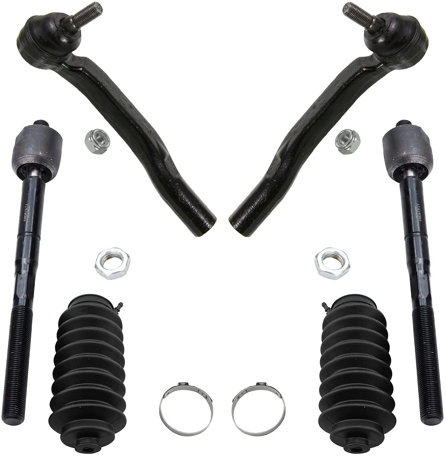 Detroit Axle Front Inner Outer Tie Rods w/Rack Boots Replacement for 20042010 Toyota Sienna