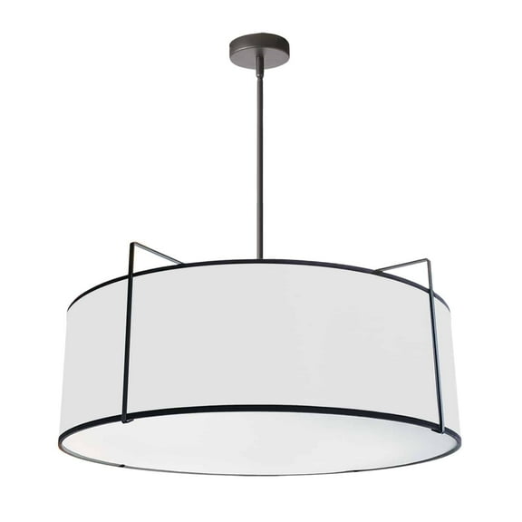 Dainolite 4LT Drum Pendant Black/Grey Shade w/790 Diff