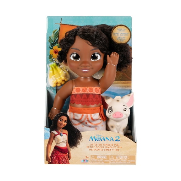 Disney's Moana 2 Little Sis Simea 11 inch Tall Doll with Animal Friend Pua