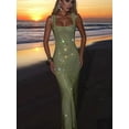 thumbnail image 5 of Sparkly Sequin Meramid Prom Dresses Spaghetti Straps Square Neck Tube Formal Evening Party Club Gowns Green L, 5 of 8