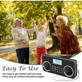 thumbnail image 6 of Wiher Portable FM Radio with Bluetooth, MP3 Player, TF/USB Playback & 10 Presets, Rechargeable Battery, 5W Stereo Sound for Home, Travel, and Outdoor Use Black, 6 of 8