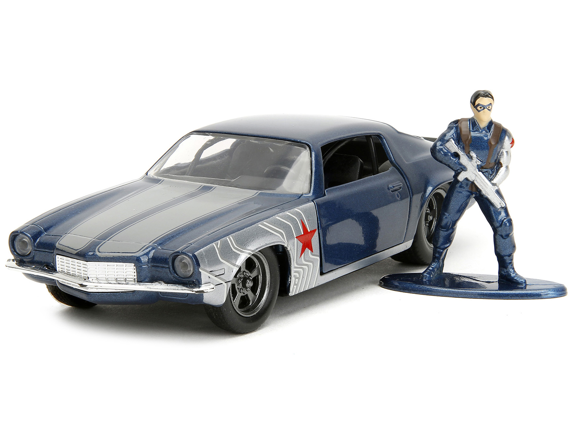 1973 Chevrolet Camaro Dark Blue Metallic with Gray Stripes and