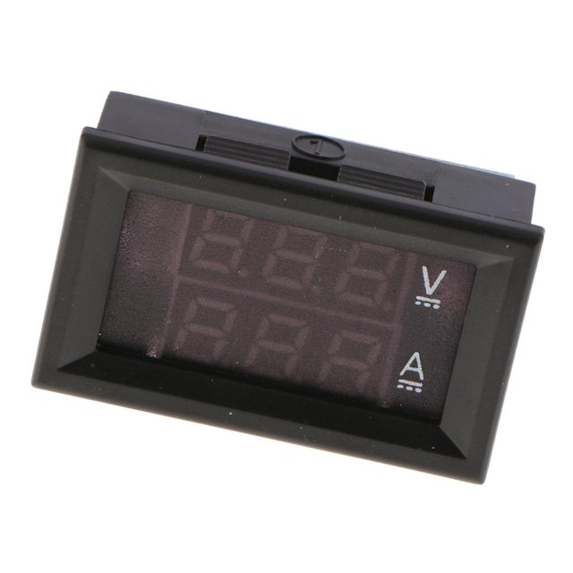 Amperímetro Voltímetro Macarena LED Pantal Digital DC 7-100V 0-20A con Derivación y Bloque de Terminales Rojo