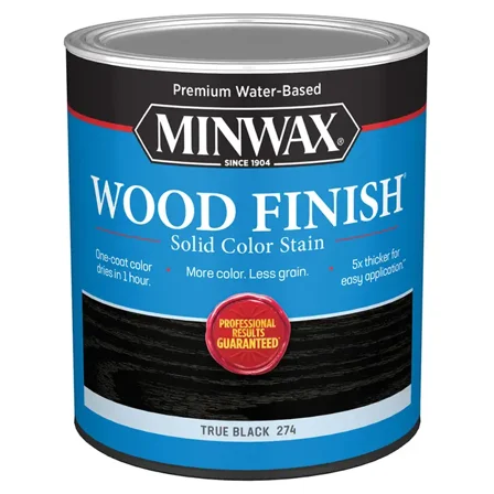 qt Minwax 10851 True Black Wood Finish Water-Based Solid Color Stain