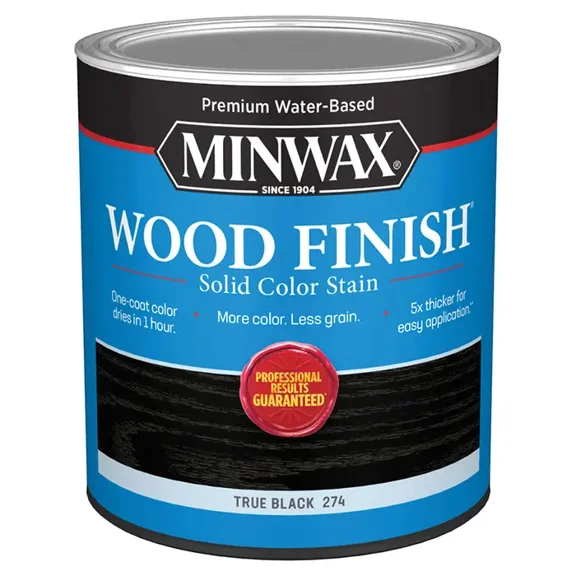 qt Minwax 10851 True Black Wood Finish Water-Based Solid Color Stain