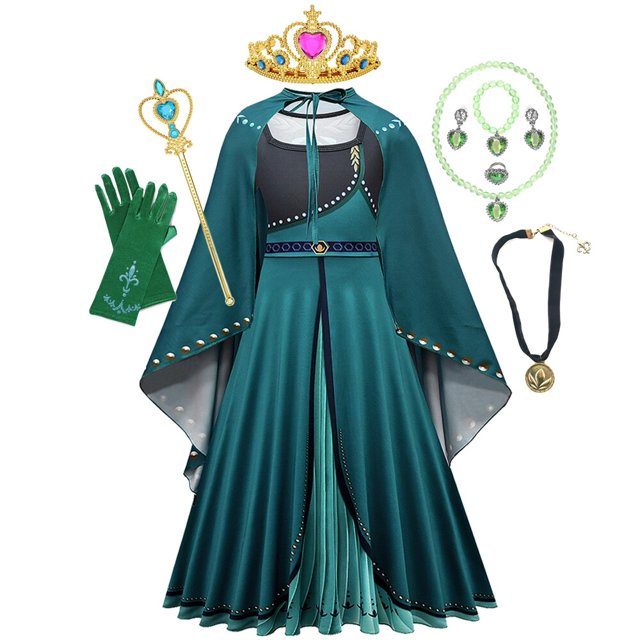 Frozen Elsa Anna Baby Girls Dress Cosplay Snow Queen Princesa Vestidos Niños Disfraz de Halloween Conjunto de ropa para fiesta de cumpleaños Prom4T (Etiqueta 120) Gao Jinjia LED