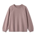 thumbnail image 5 of XUNKUSGA Tops for Women Casual Loose Crewneck Raglan Long Sleeve Knit Pullover Sweaters for Women Classic Solid Color Thermal Fall Winter Sweater Top Purple Free Size, 5 of 6