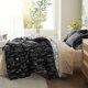 thumbnail image 4 of Juego de edredón Bedsure de tamaño completo negro con estampado floral, 4 of 7