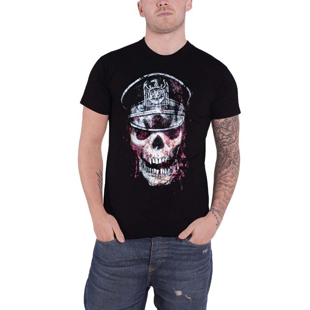 Slayer - Camiseta Sombrero de Calavera para Adultos Unisex (Negro)