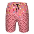 thumbnail image 4 of Naloa Chocolate with Flowing Cream Men's Beach Shorts, Surfing shorts, Swim trunks, Quick Dry Swim Trunks for Surfing Beach Fun - Large, 4 of 9