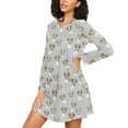 thumbnail image 3 of joogoo Dog Doodle Women's Long Sleeve Nightgown Sleepwear L, 3 of 8