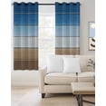 thumbnail image 2 of Blue Brown Blackout Curtains for Bedroom Living Room Darkening Curtains 84 Inch Length 2 Panels Set Vintage Farmhouse Gradient Wooden Grain Window Curtain Window Treatment Grommet Drapes 42"x84", 2 of 9