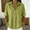 Green, variant on Blouses for Women Fashionable Casual Linen Color Turtleneck Long-Sleeved Button and Snap V-Neck Top Short-Sleeved V-Neck Top/Shirt