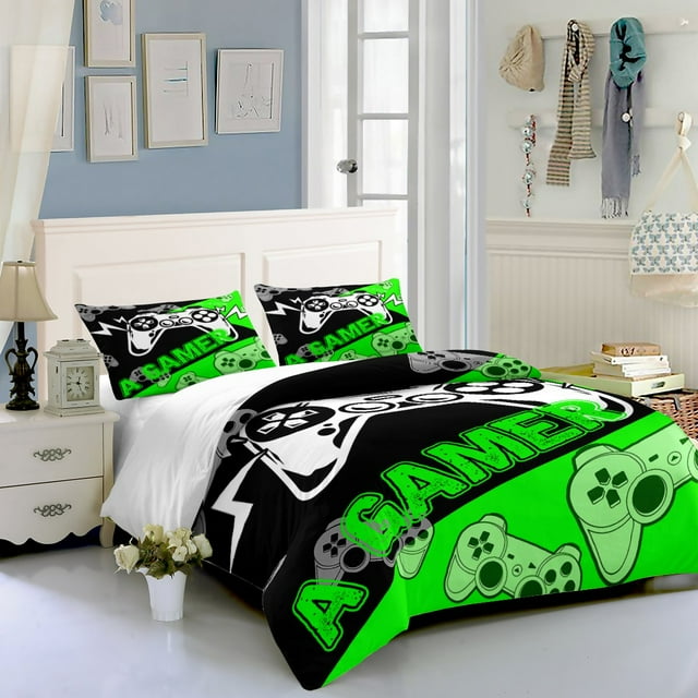 Gamer Bedding Set Full Comforter Cover Set for Boys,Kids Home Decor