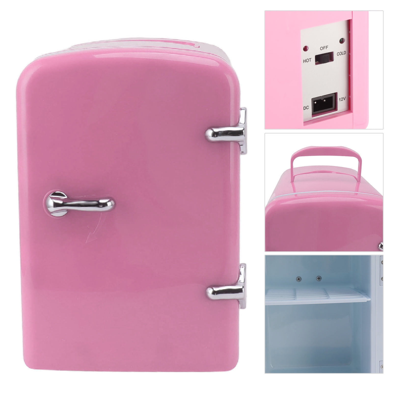 Mini Fridge, 4L Portable Cooler Warmer Portable Thermoelectric Cooler and Warmer Refrigerators Personal Refrigerator Includes DC12V Car Plug for Makeup Skincare Beverage AC100-240V