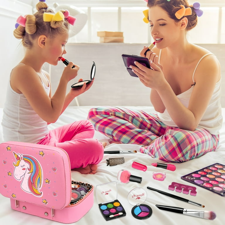 Sendida Washable Kids Makeup Kit for Girls Toys with Cute Makeup Bag, Toy for Girls Age 3 4 5 6 7 8 9 10 Year Old (25PCS)