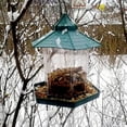 thumbnail image 2 of Wild Bird Feeders for Outside Hanging,Hexagon Shaped with Roof Hanging Birds Feeder Squirrel Proof Gazebo Bird Feeder,2.6lb Capacity,Brown, 2 of 7
