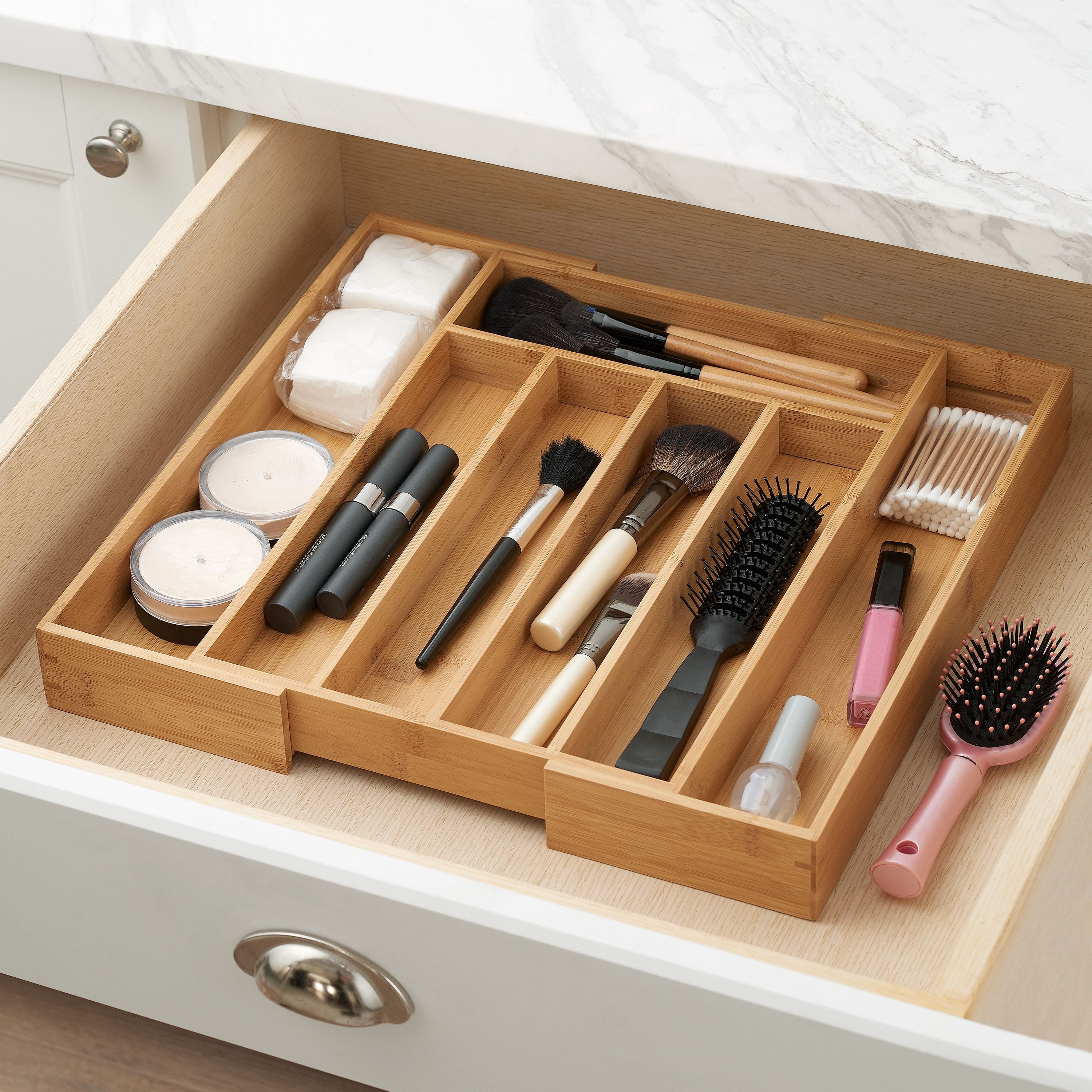 Better Homes & Gardens Expandable Bamboo Utensil and Silverware Organizer