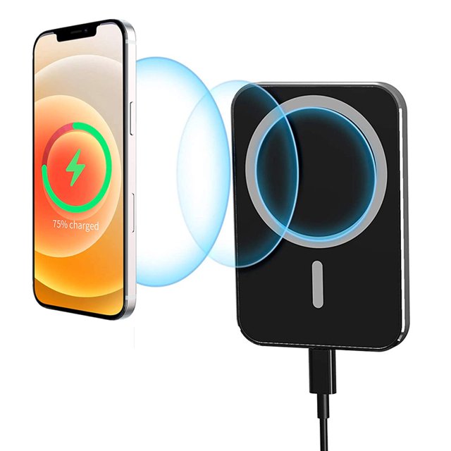 Cargador de coche inalámbrico magnético compatible con teléfonos móviles Apple iPhone 8 y superiores compatible con teléfonos móviles de carga inalámbrica HuaweiNegro Fokelyi 223249-2
