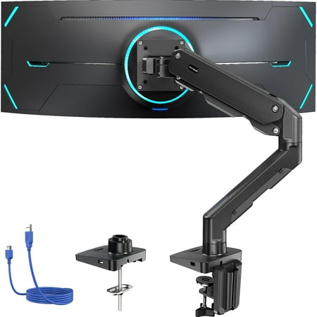 HUANUO Heavy Duty Monitor Arm for 49 inches up to 35 lbs, Aluminum Ultrawide Monitor Mount for Samsung Odyssey G9 Monitor Arm, Fully Adjustable Monitor Stand for Desk, VESA 100x100mm, Black C23