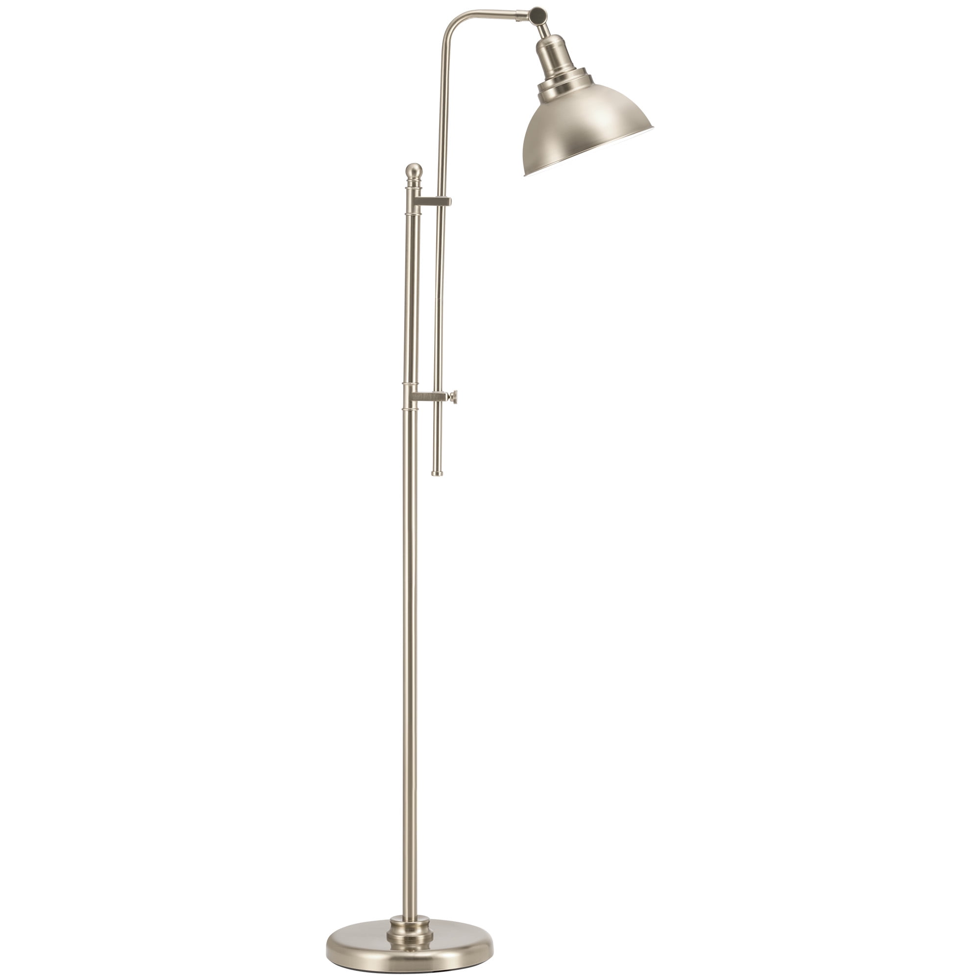 Bestco 65" Vintage Metal Floor Lamp Adjustable Standing Lamp for Living Room Nickel